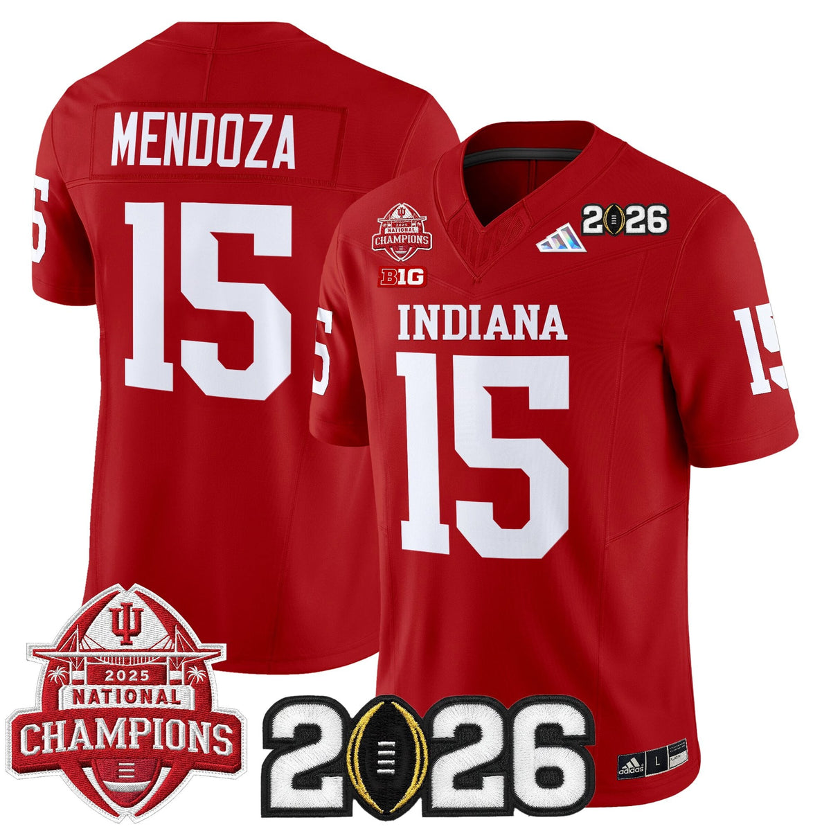 Men's Indiana Hoosiers 2025 National Champions & 2026 CFP Final Patch Vapor Limited Jersey V2 - All Stitched