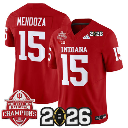 Men's Indiana Hoosiers 2025 National Champions & 2026 CFP Final Patch Vapor Limited Jersey V2 - All Stitched
