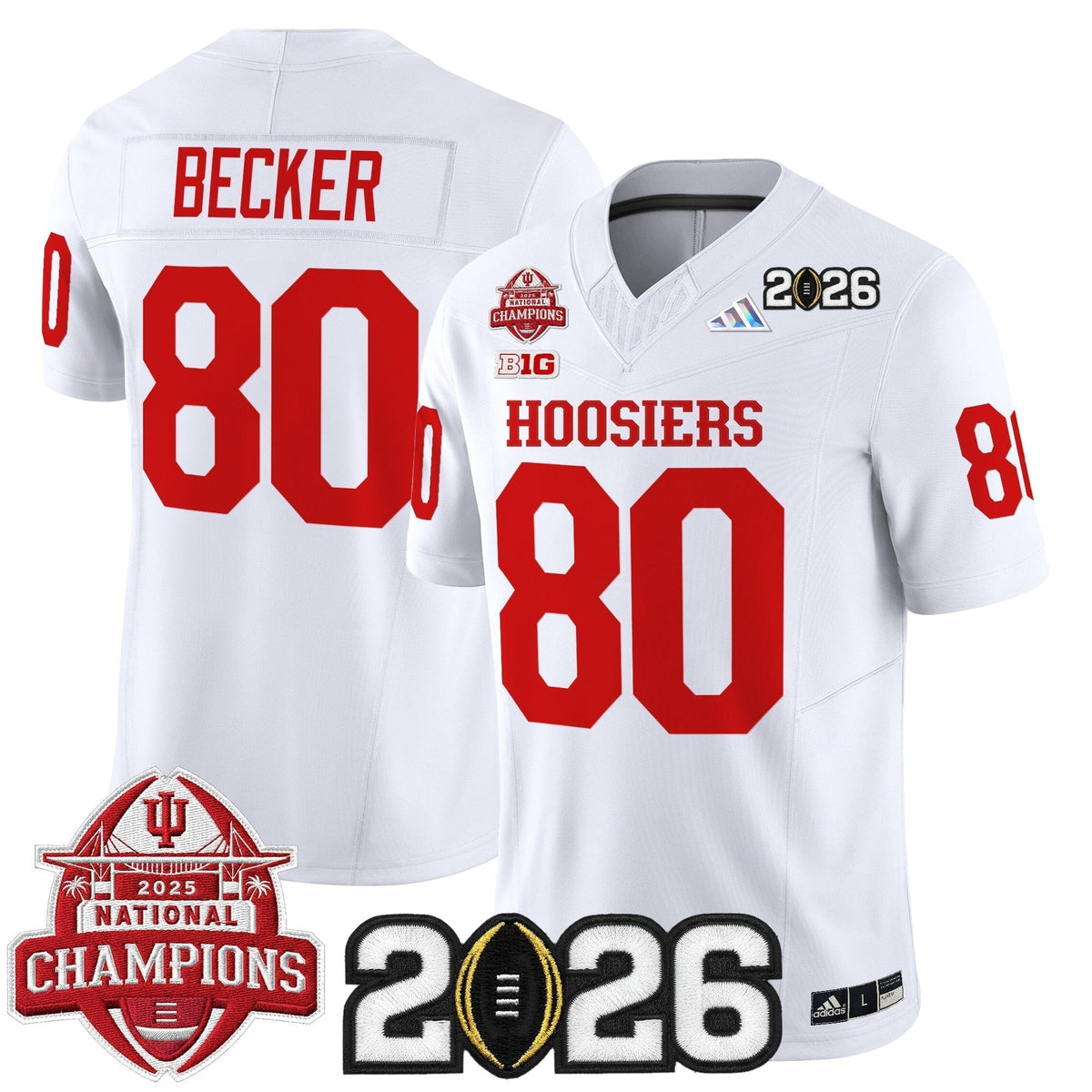 Men's Indiana Hoosiers 2025 National Champions & 2026 CFP Final Patch Vapor Limited Jersey V2 - All Stitched