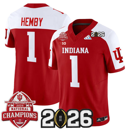 Men's Indiana Hoosiers 2025 National Champions & 2026 CFP Final Patch Vapor Limited Jersey V2 - All Stitched
