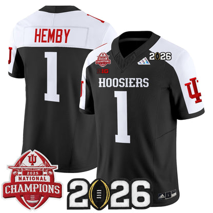 Men's Indiana Hoosiers 2025 National Champions & 2026 CFP Final Patch Vapor Limited Jersey V2 - All Stitched