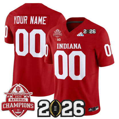 Indiana Hoosiers 2025 National Champions & 2026 CFP Final Patch Vapor Limited Custom Jersey V2 - All Stitched
