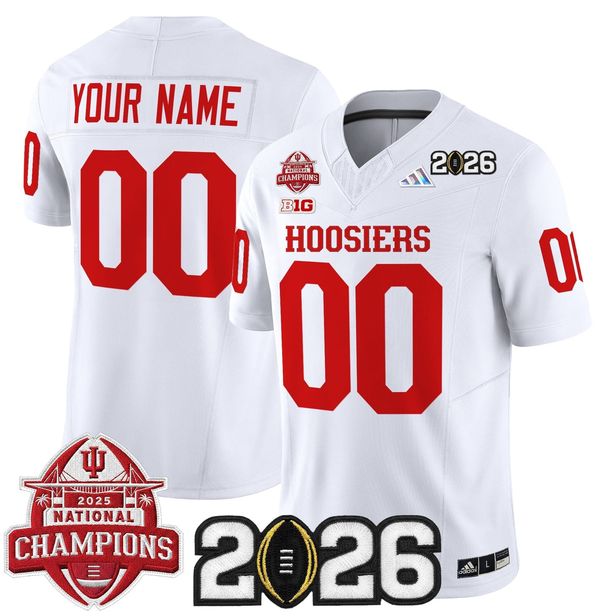 Indiana Hoosiers 2025 National Champions & 2026 CFP Final Patch Vapor Limited Custom Jersey V2 - All Stitched