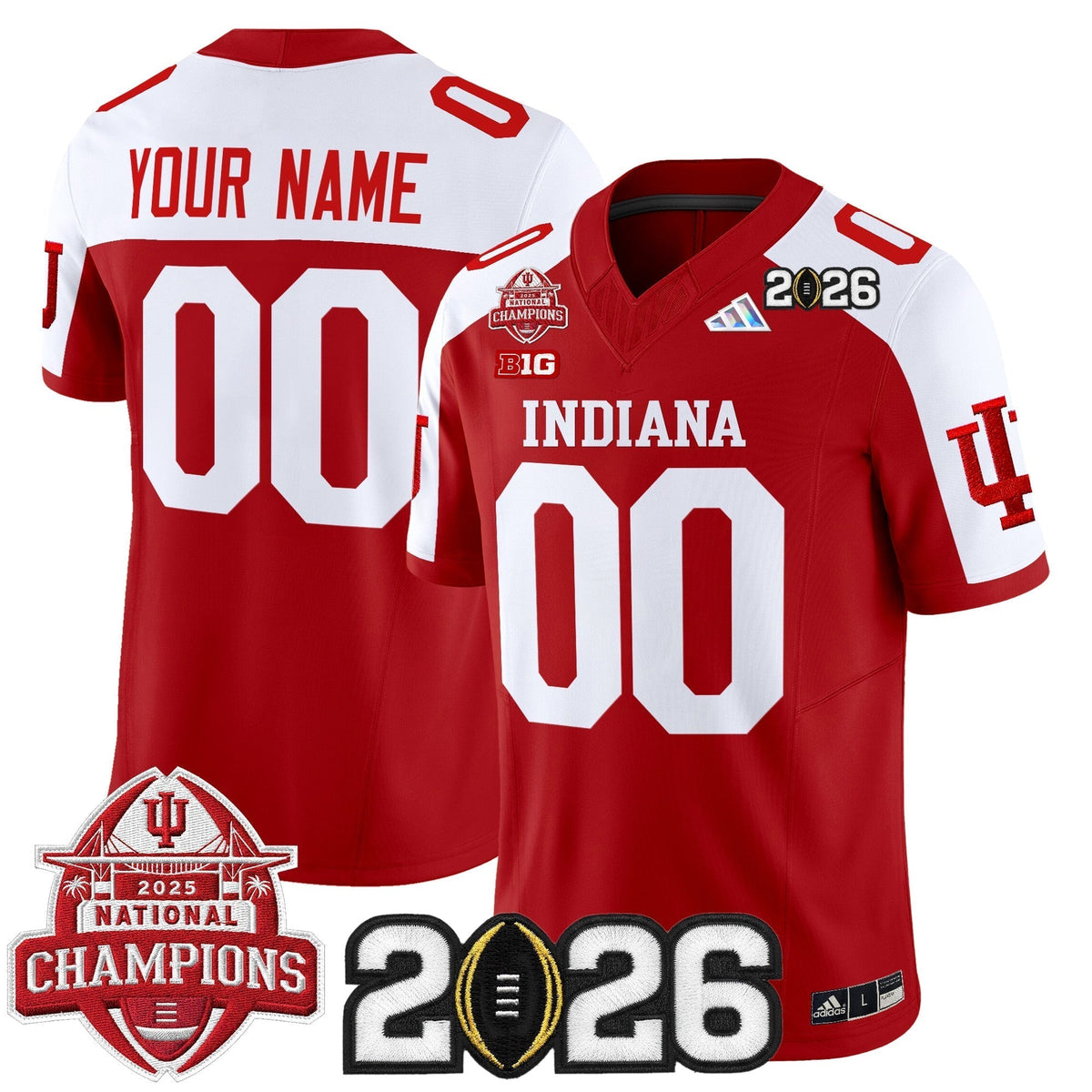Indiana Hoosiers 2025 National Champions & 2026 CFP Final Patch Vapor Limited Custom Jersey V2 - All Stitched