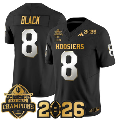 Men's Indiana Hoosiers 2025 National Champions & 2026 CFP Final Patch Gold Vapor Limited Jersey - All Stitched
