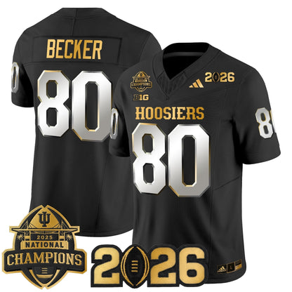 Men's Indiana Hoosiers 2025 National Champions & 2026 CFP Final Patch Gold Vapor Limited Jersey - All Stitched