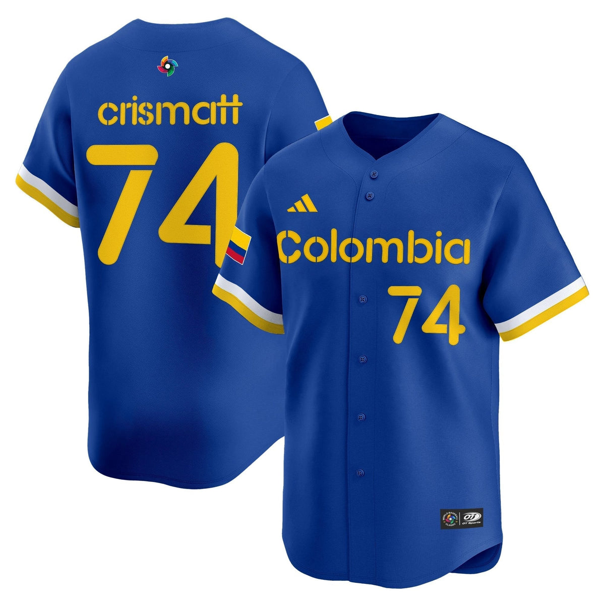 Men's Team Colombia 2026 World Baseball Classic Vapor Premier Jersey - All Stitched