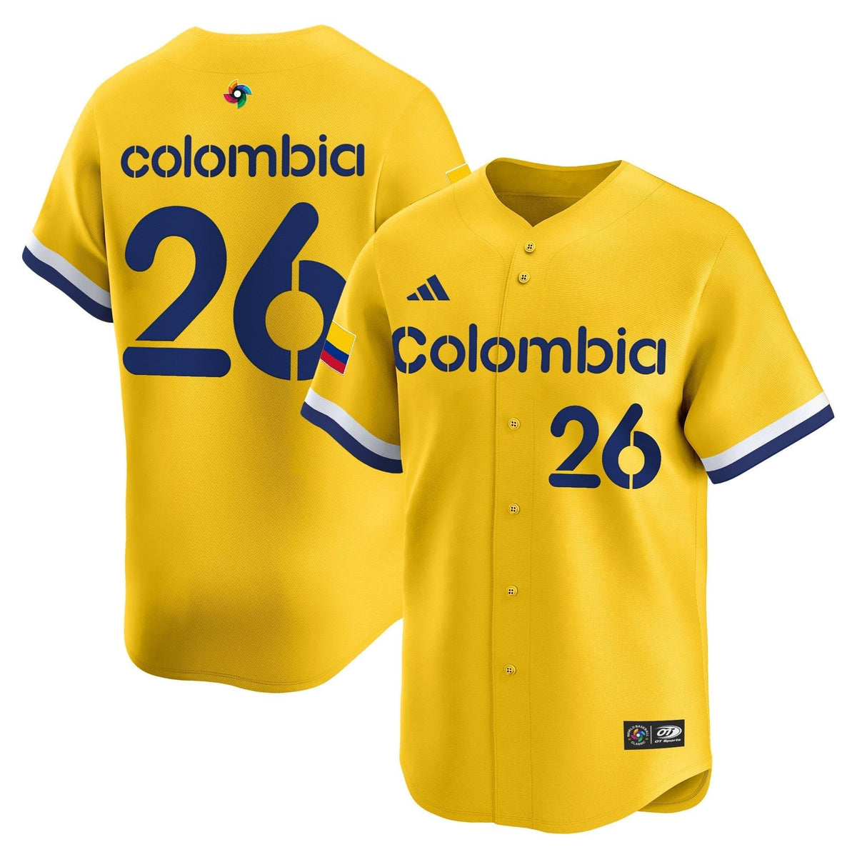 Men's Team Colombia 2026 World Baseball Classic Vapor Premier Jersey - All Stitched