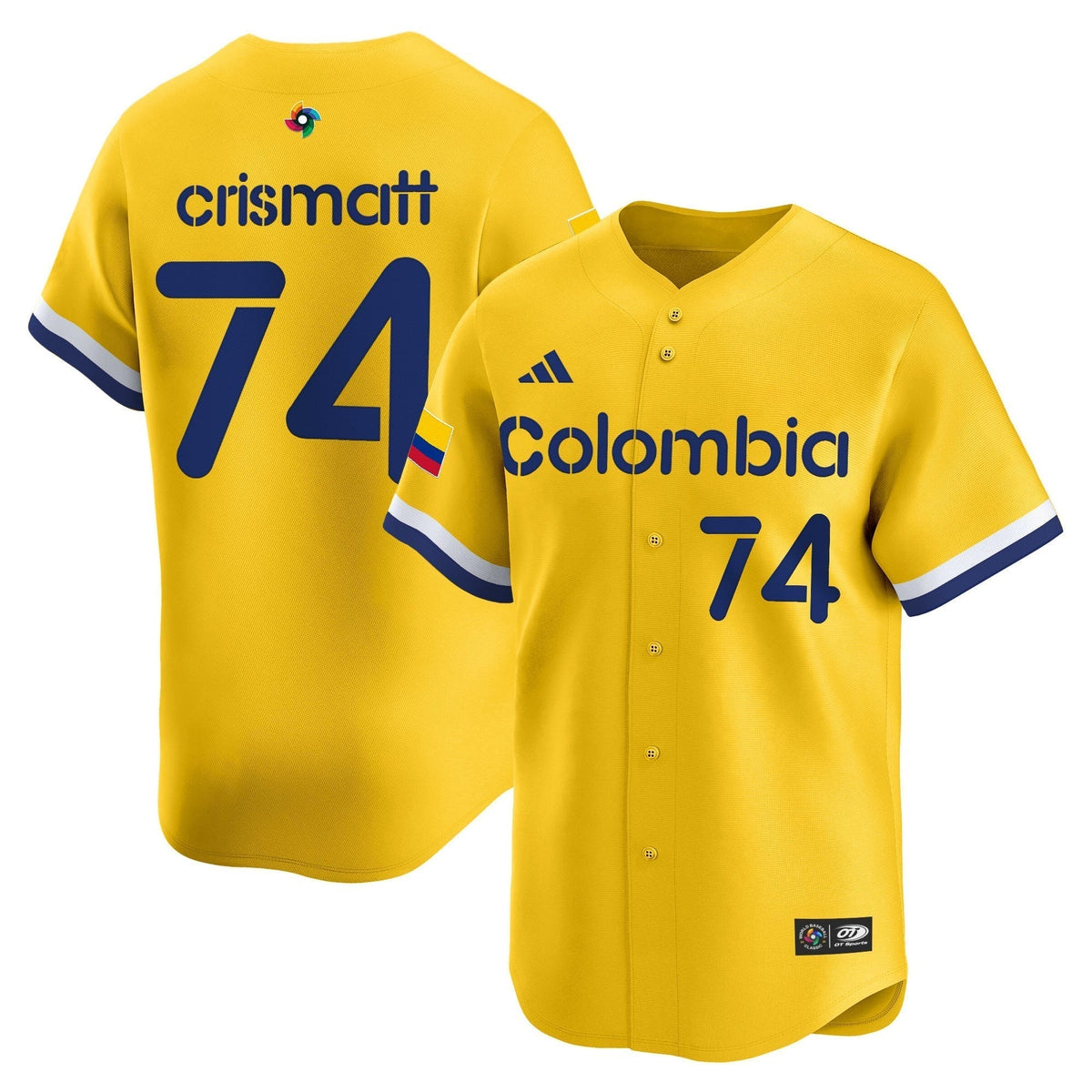 Men's Team Colombia 2026 World Baseball Classic Vapor Premier Jersey - All Stitched