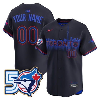 Toronto Blue Jays 50 Seasons Patch Vapor Premier Limited Custom Jersey - All Stitched