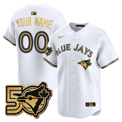 Toronto Blue Jays 50 Seasons Patch Vapor Premier Limited Custom Jersey - All Stitched