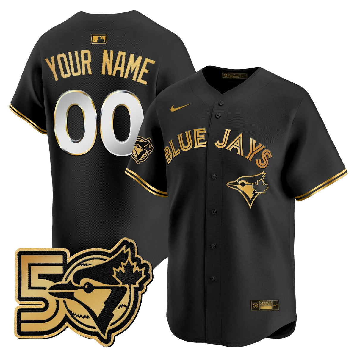 Toronto Blue Jays 50 Seasons Patch Vapor Premier Limited Custom Jersey - All Stitched