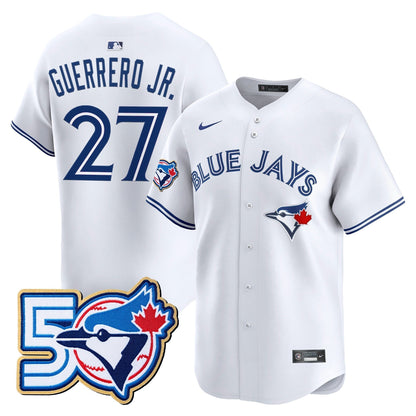 Men's Toronto Blue Jays 50 Seasons Patch Vapor Premier Limited Jersey - All Stitched