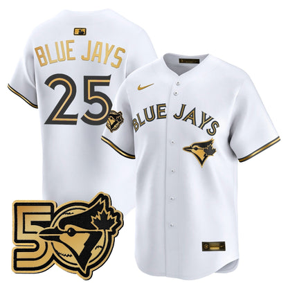 Men's Toronto Blue Jays 50 Seasons Patch Vapor Premier Limited Jersey - All Stitched
