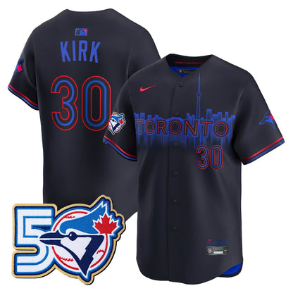 Men's Toronto Blue Jays 50 Seasons Patch Vapor Premier Limited Jersey - All Stitched
