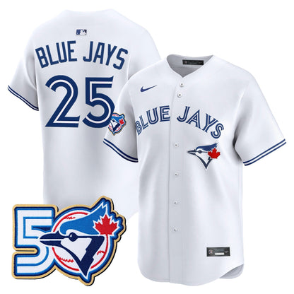 Men's Toronto Blue Jays 50 Seasons Patch Vapor Premier Limited Jersey - All Stitched