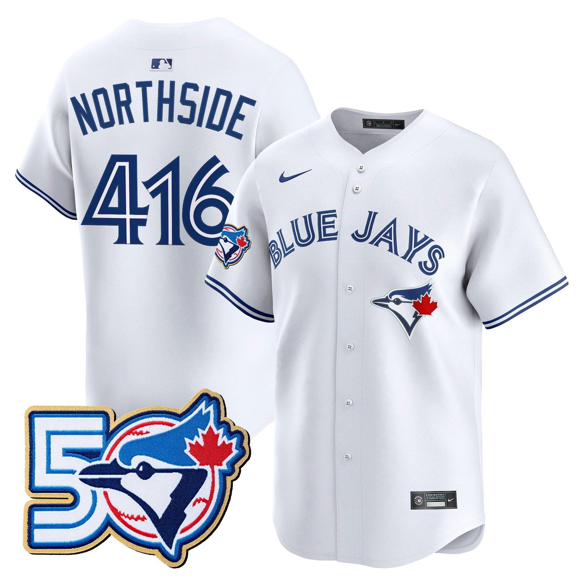 Men's Toronto Blue Jays 50 Seasons Patch Vapor Premier Limited Jersey - All Stitched