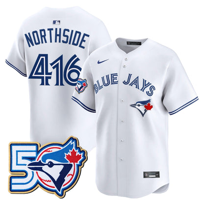 Men's Toronto Blue Jays 50 Seasons Patch Vapor Premier Limited Jersey - All Stitched