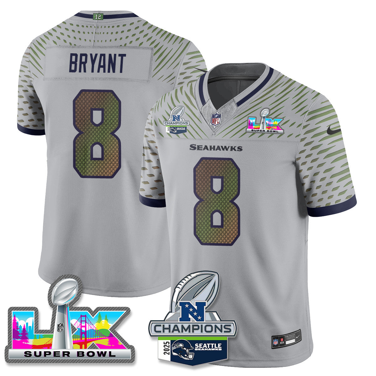 SEA 2025 NFC Champions Vapor Limited Jersey V2 - All Stitched