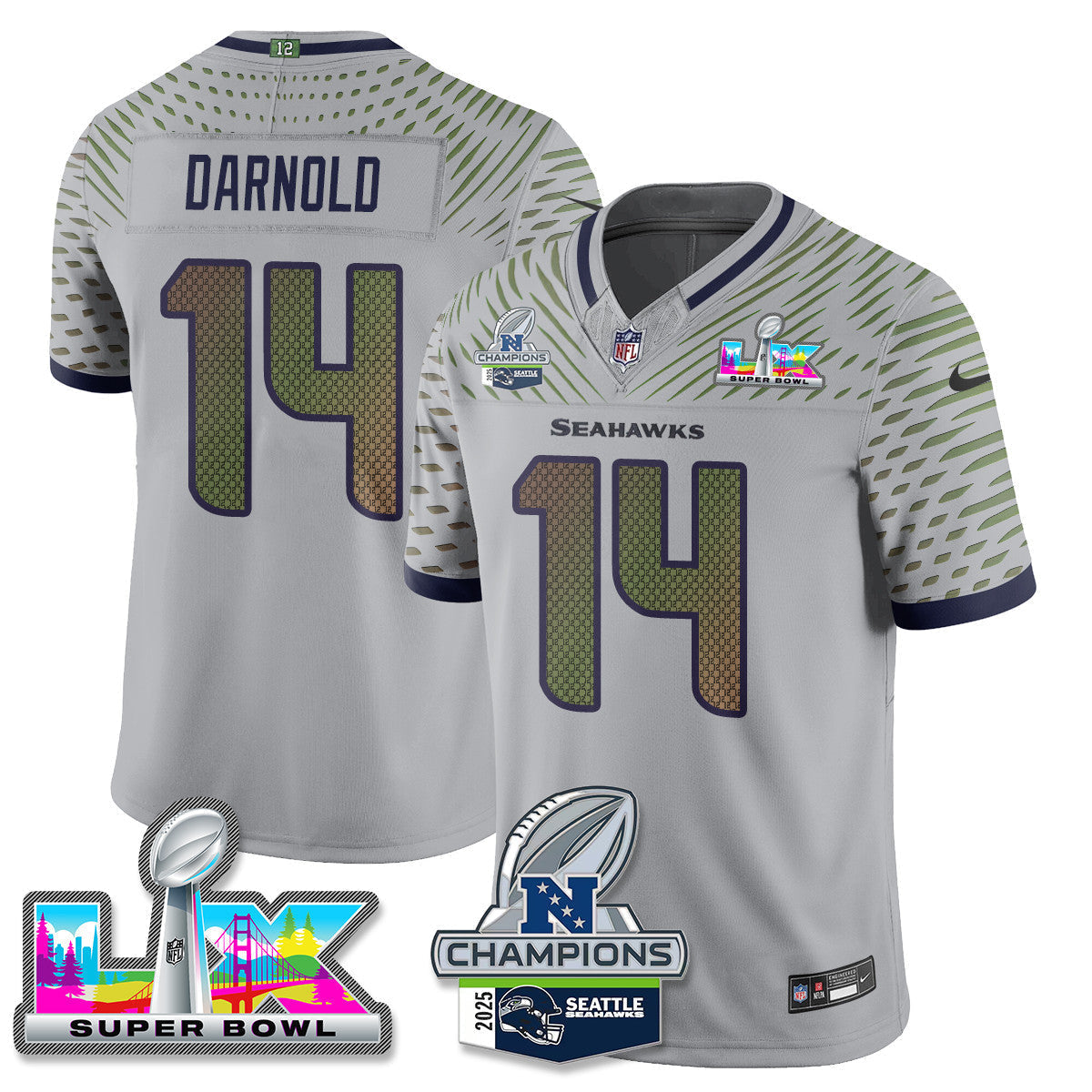 SEA 2025 NFC Champions Vapor Limited Jersey V2 - All Stitched