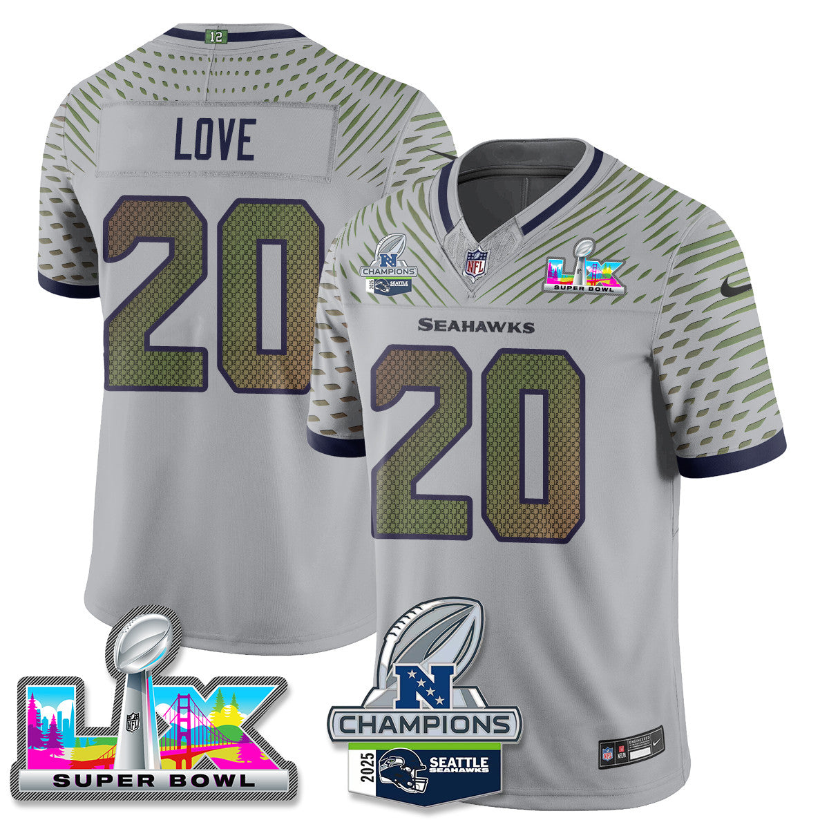 SEA 2025 NFC Champions Vapor Limited Jersey V2 - All Stitched