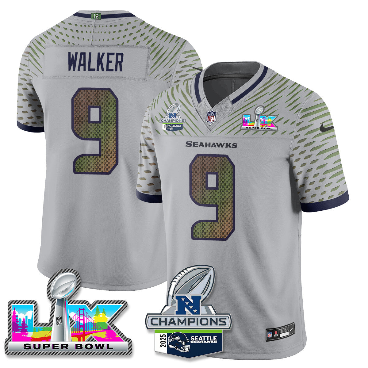SEA 2025 NFC Champions Vapor Limited Jersey V2 - All Stitched