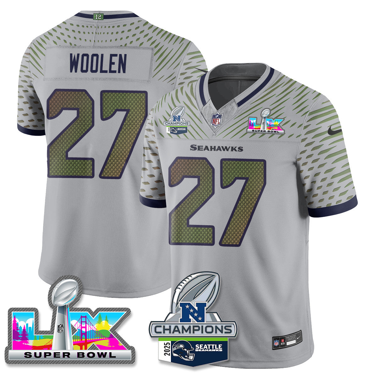SEA 2025 NFC Champions Vapor Limited Jersey V2 - All Stitched