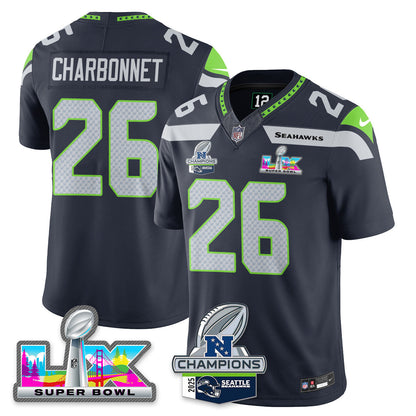 SEA 2025 NFC Champions Vapor Limited Jersey V2 - All Stitched