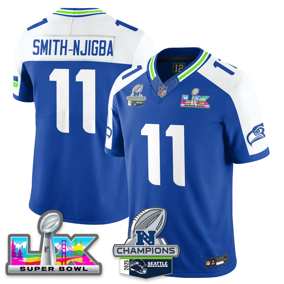 SEA 2025 NFC Champions Vapor Limited Jersey V2 - All Stitched