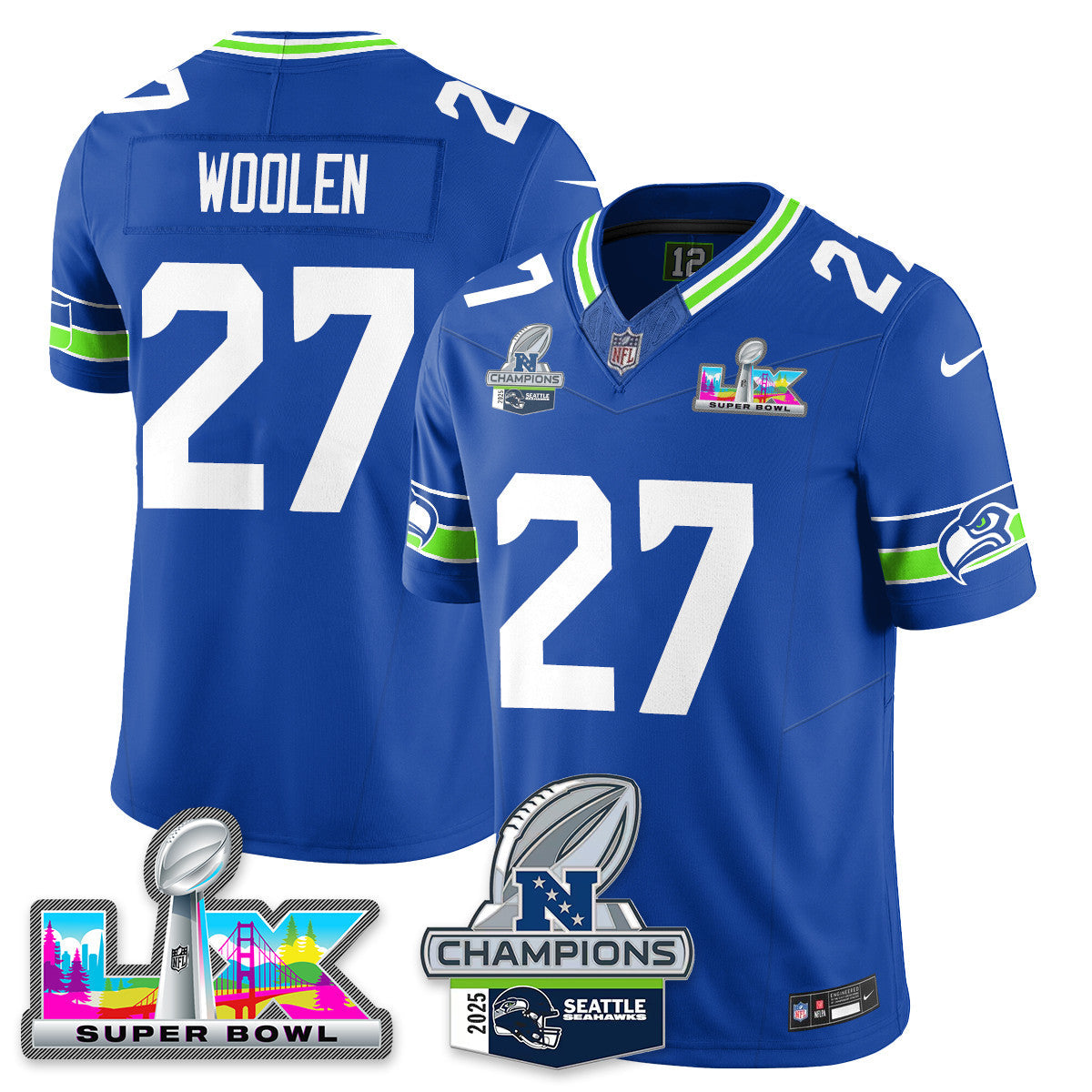 SEA 2025 NFC Champions Vapor Limited Jersey V2 - All Stitched