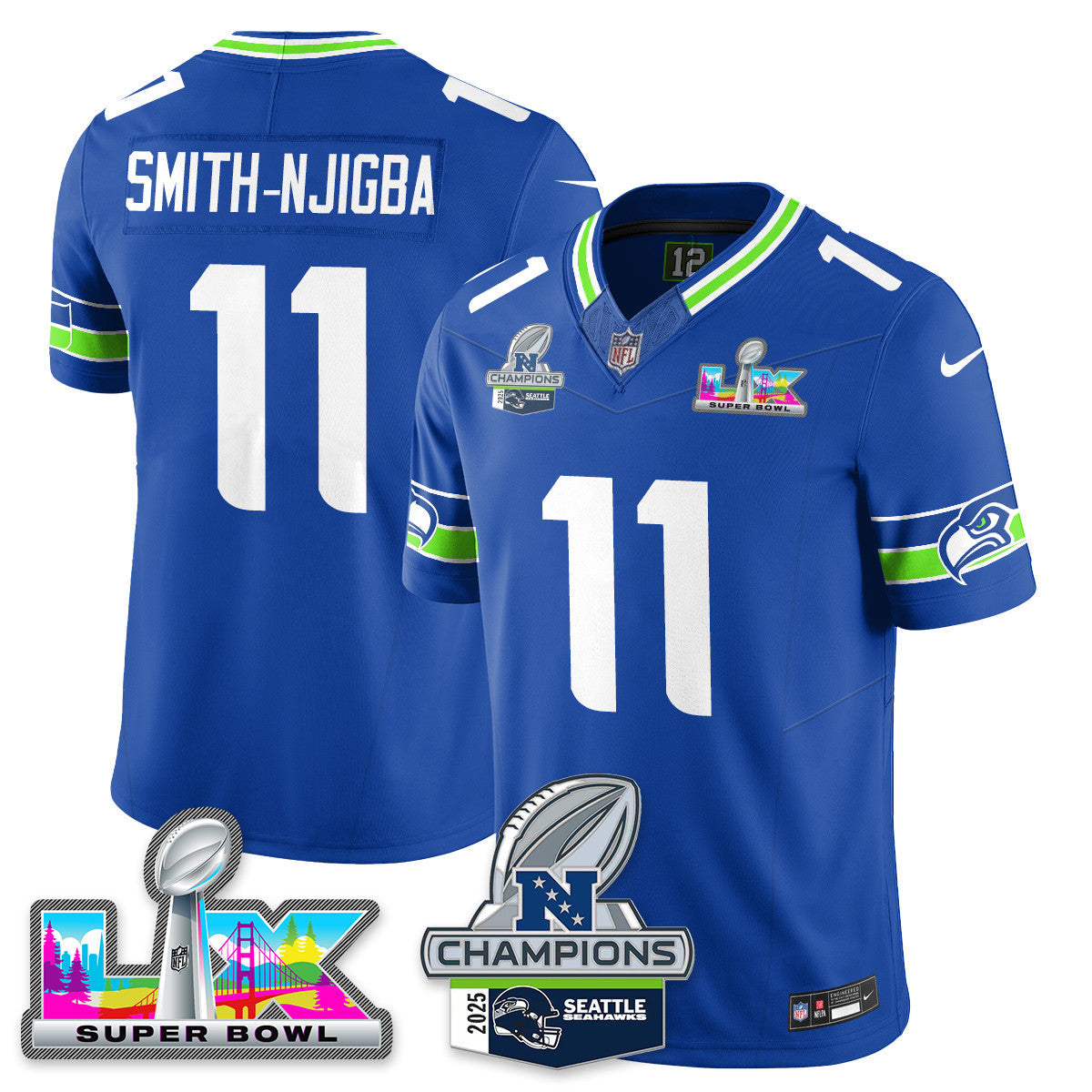 SEA 2025 NFC Champions Vapor Limited Jersey V2 - All Stitched