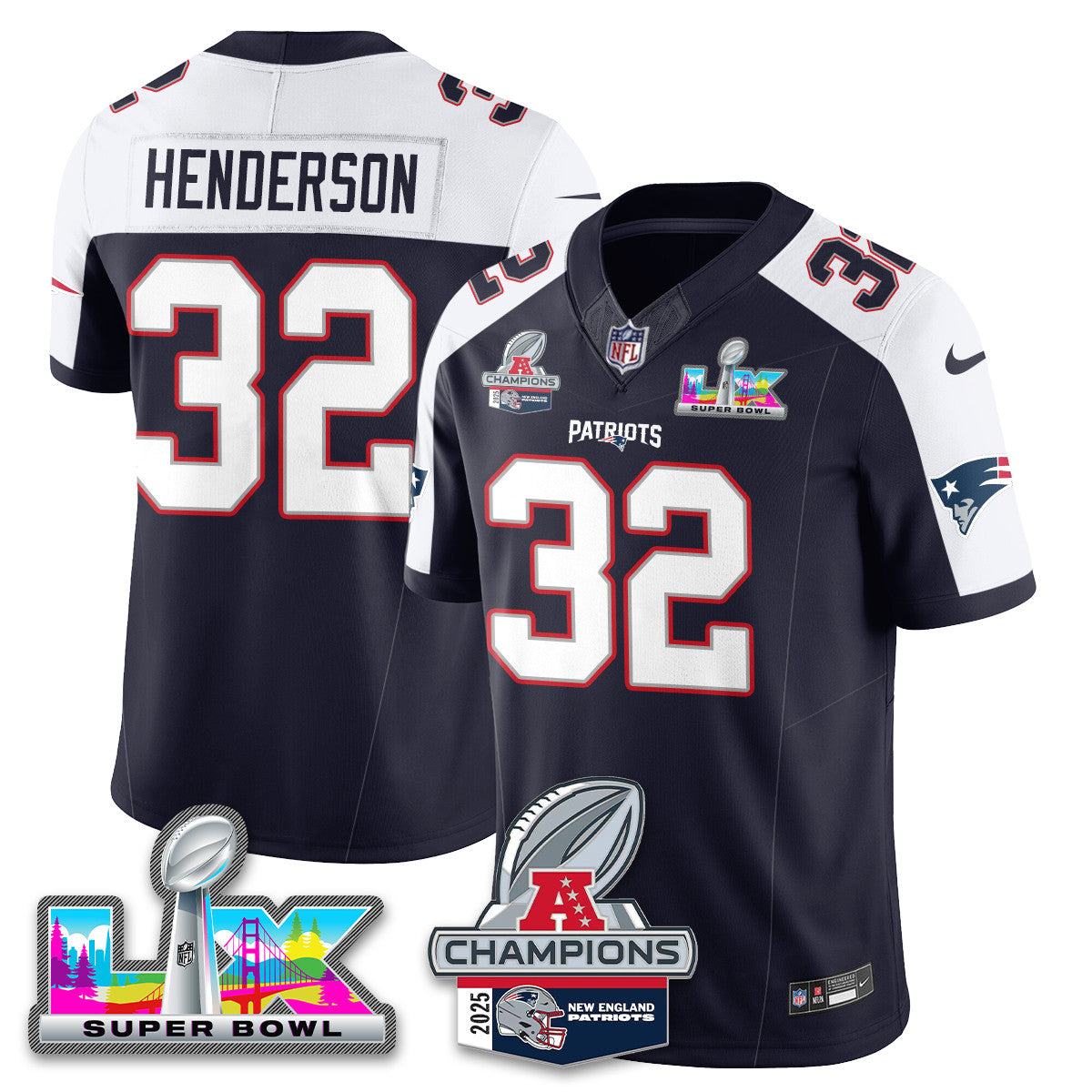 NE 2025 AFC Champions Vapor Limited Jersey V2 - All Stitched