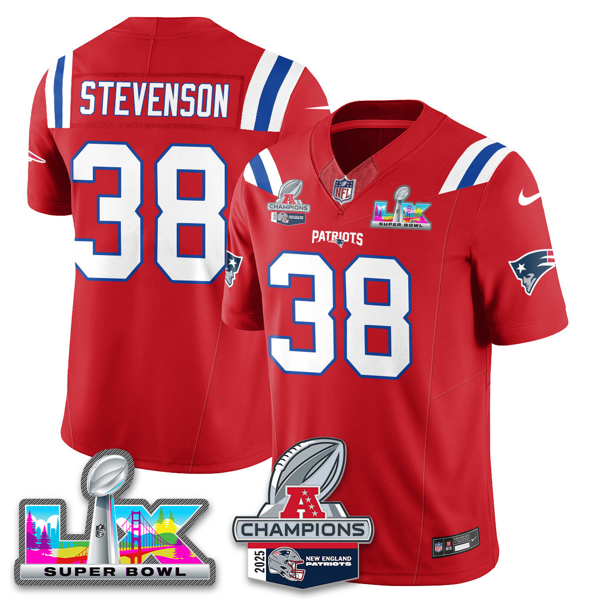 NE 2025 AFC Champions Vapor Limited Jersey V2 - All Stitched