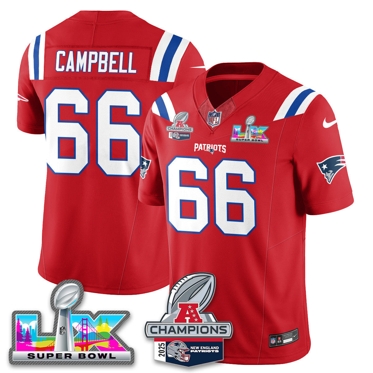 NE 2025 AFC Champions Vapor Limited Jersey V2 - All Stitched