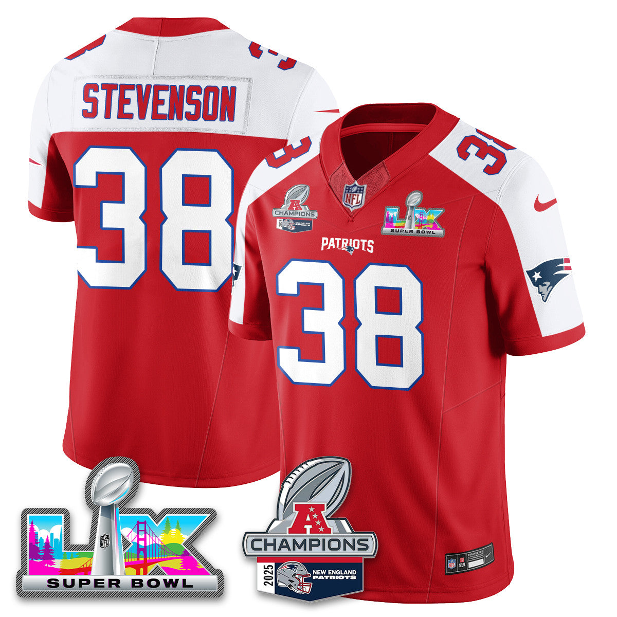 NE 2025 AFC Champions Vapor Limited Jersey V2 - All Stitched