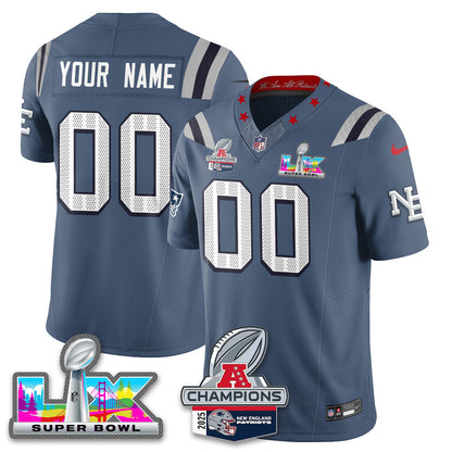 Custom NE 2025 AFC Champions Vapor Limited Jersey V2 - All Stitched