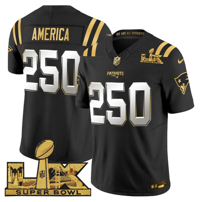 Men's New England Patriots Super Bowl LX Gold Vapor Limited Jersey - All Stitched