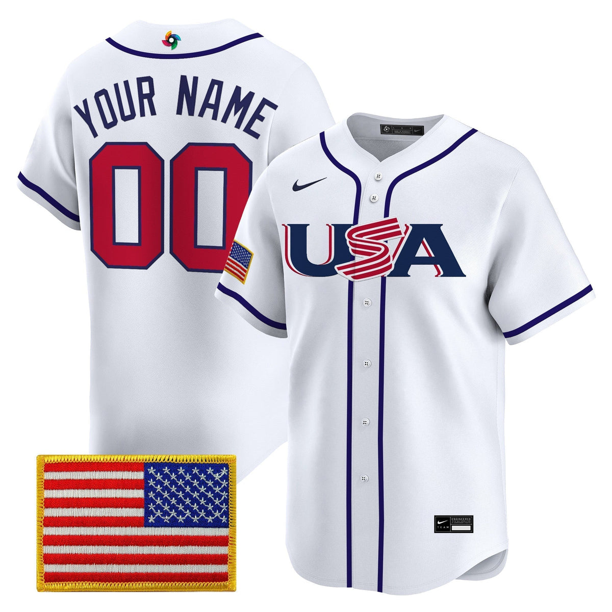 Team USA World Baseball Classic Vapor Premier Custom Jersey - 2026 Roster - All Stitched