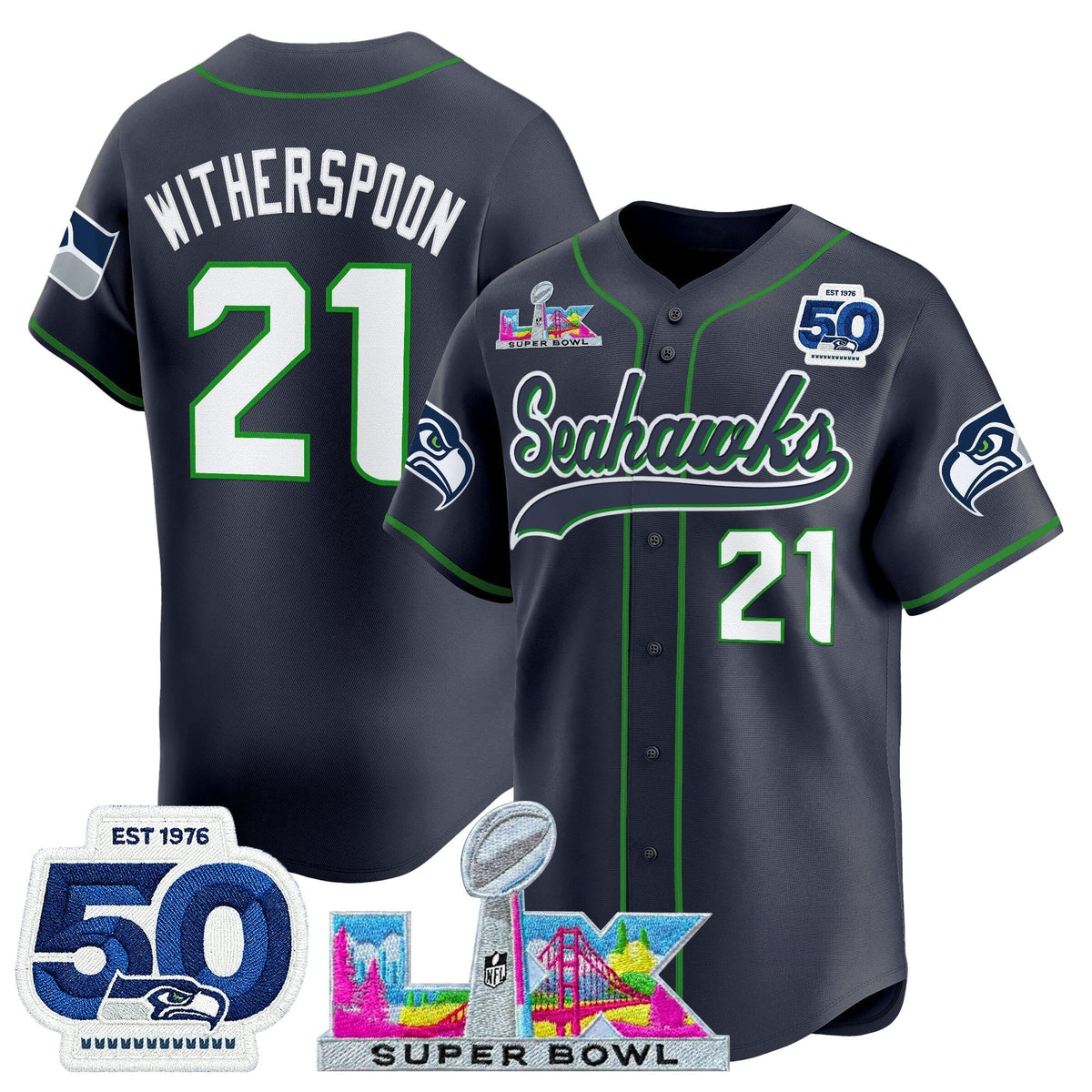Men's Seattle Seahawks Super Bowl LX Vapor Baseball Jersey - All Stitched