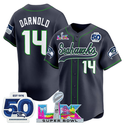 Men's Seattle Seahawks Super Bowl LX Vapor Baseball Jersey - All Stitched