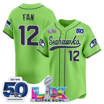 Men's Seattle Seahawks Super Bowl LX Vapor Baseball Jersey - All Stitched