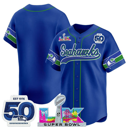 Men's Seattle Seahawks Super Bowl LX Vapor Baseball Jersey - All Stitched