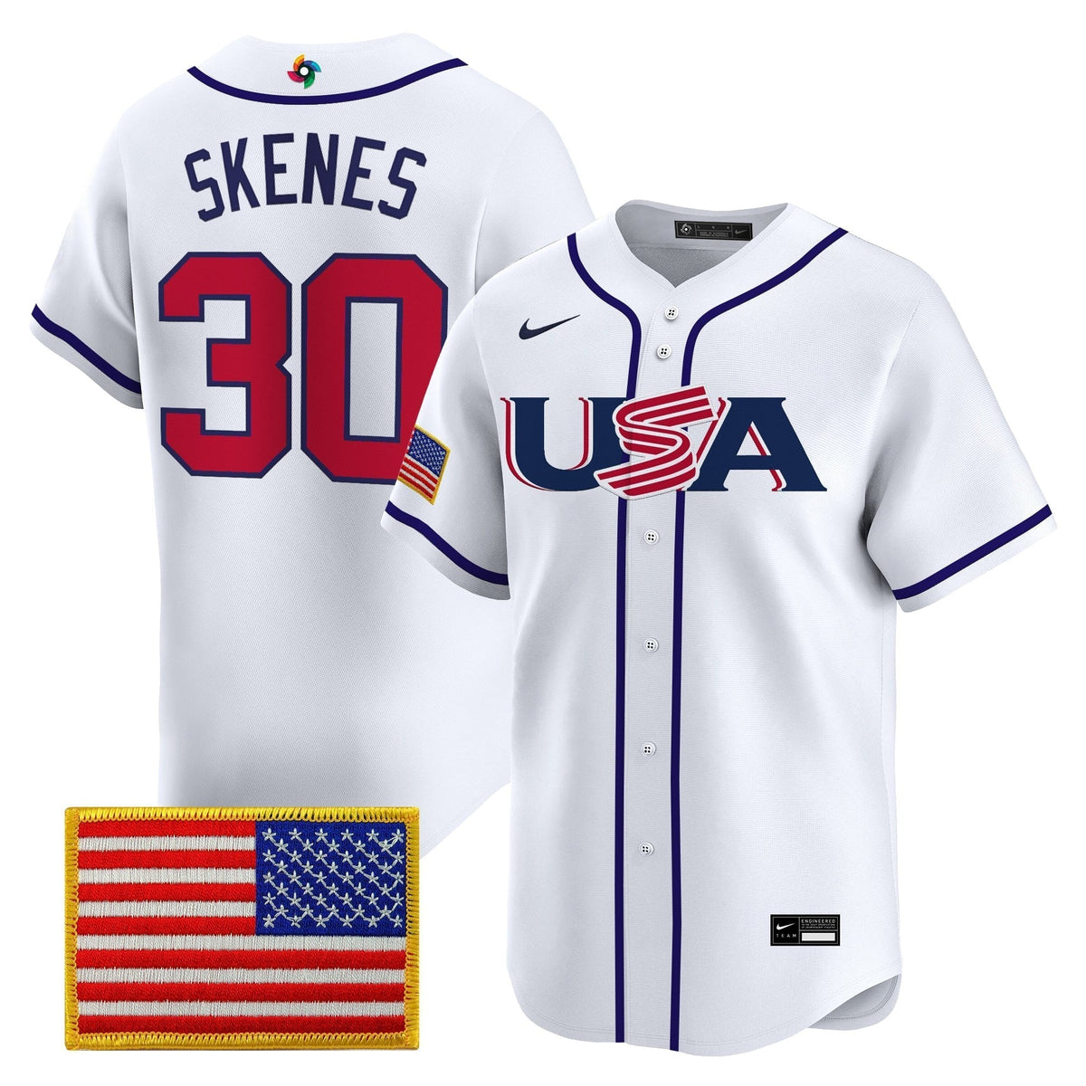 Men's Team USA World Baseball Classic Vapor Premier Jersey - 2026 Roster - All Stitched