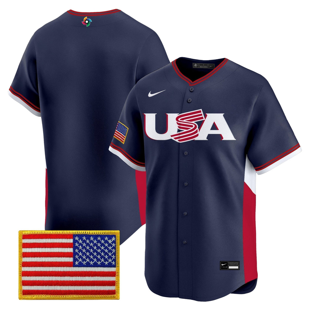 Men's Team USA World Baseball Classic Vapor Premier Jersey - 2026 Roster - All Stitched