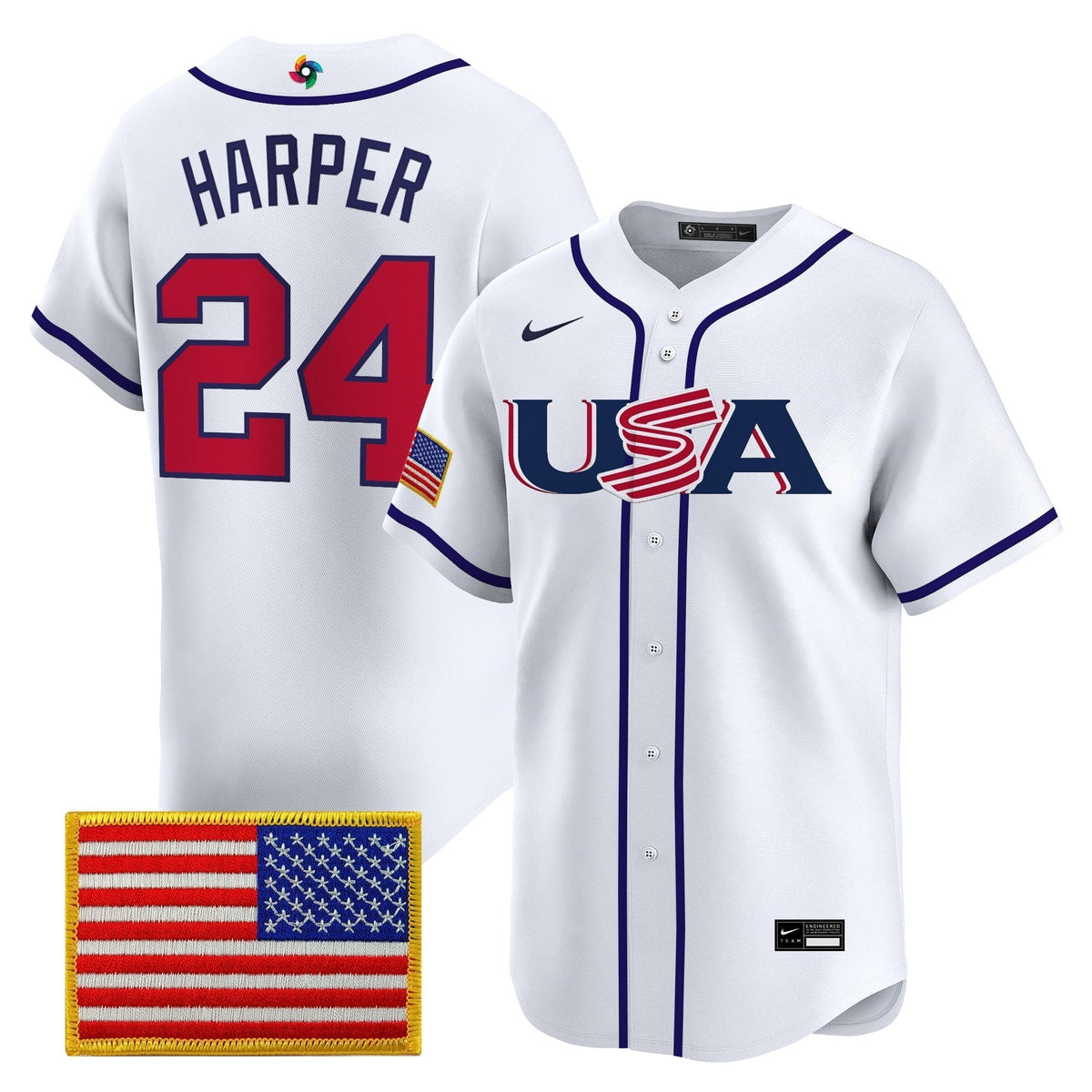 Men's Team USA World Baseball Classic Vapor Premier Jersey - 2026 Roster - All Stitched