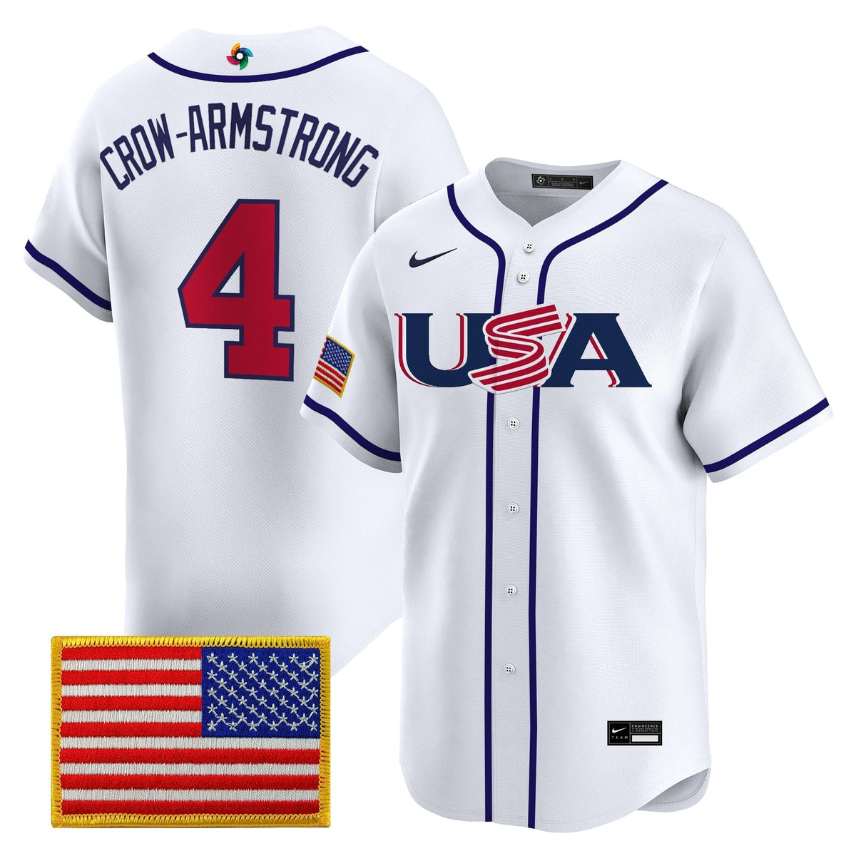 Men's Team USA World Baseball Classic Vapor Premier Jersey - 2026 Roster - All Stitched