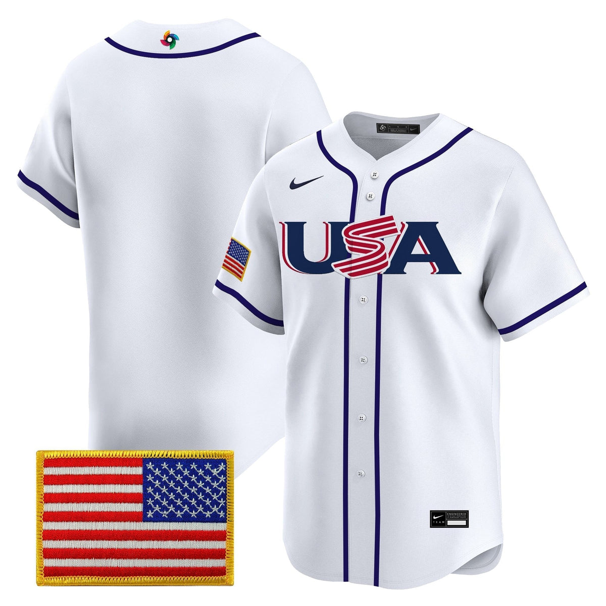 Men's Team USA World Baseball Classic Vapor Premier Jersey - 2026 Roster - All Stitched