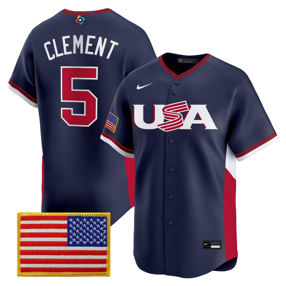 Men's Team USA World Baseball Classic Vapor Premier Jersey - 2026 Roster - All Stitched