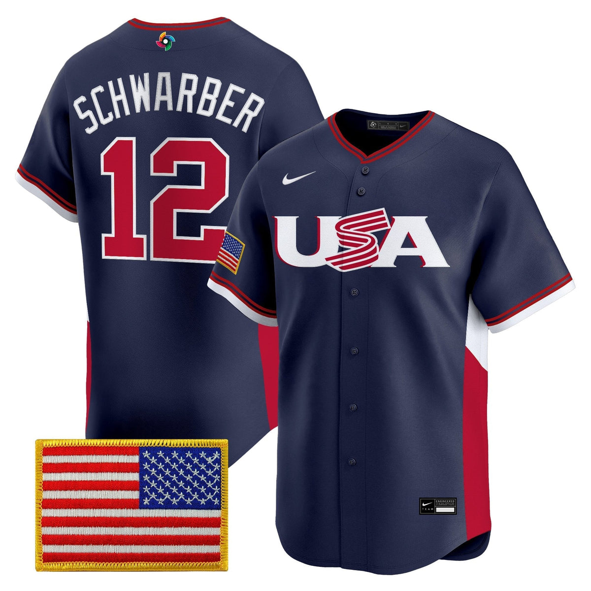 Men's Team USA World Baseball Classic Vapor Premier Jersey - 2026 Roster - All Stitched