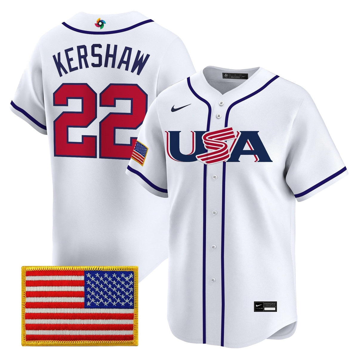 Men's Team USA World Baseball Classic Vapor Premier Jersey - 2026 Roster - All Stitched